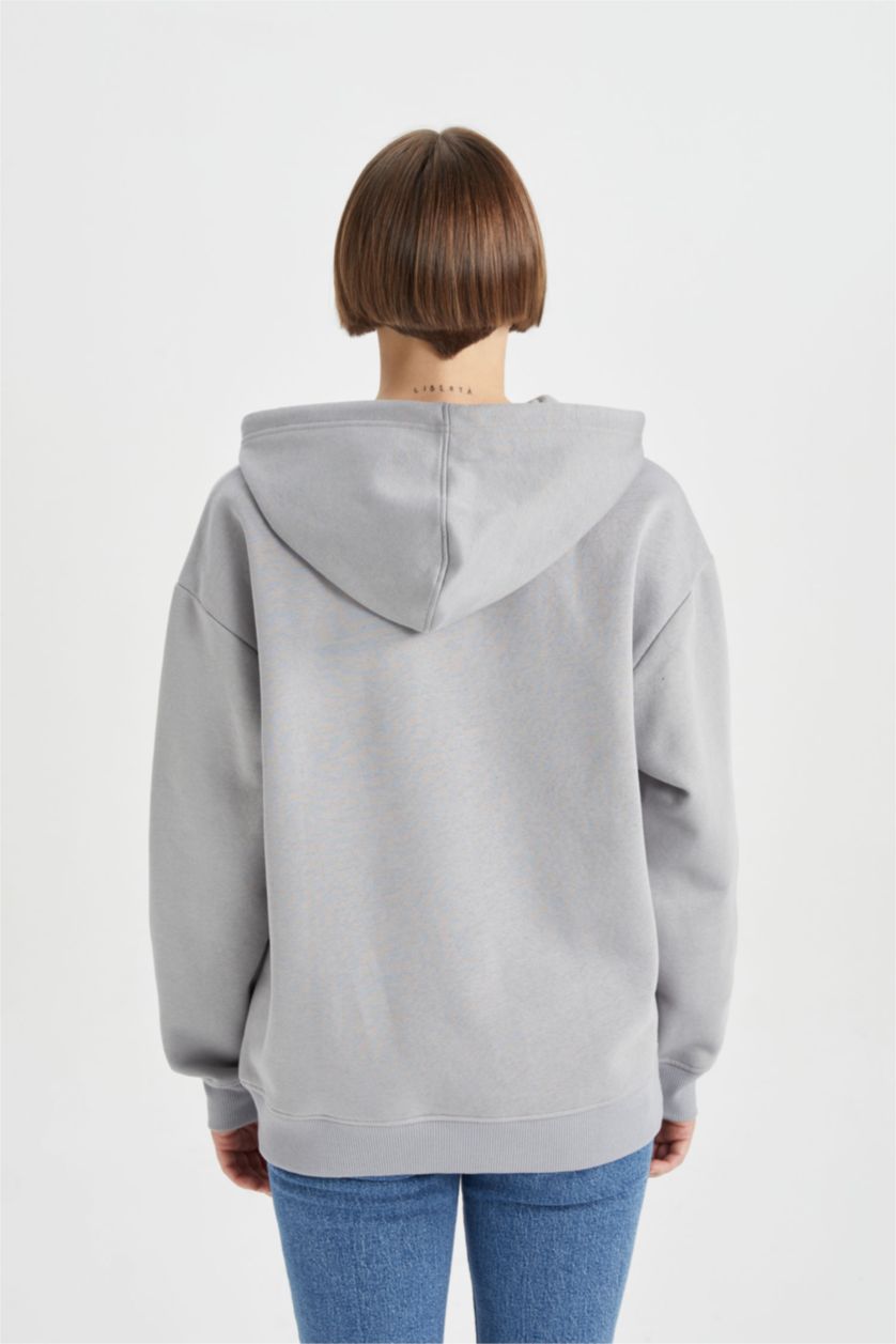 WOMAN Light Grey Relax Fit Thick Sweatshirt Fabric Sweatshirt