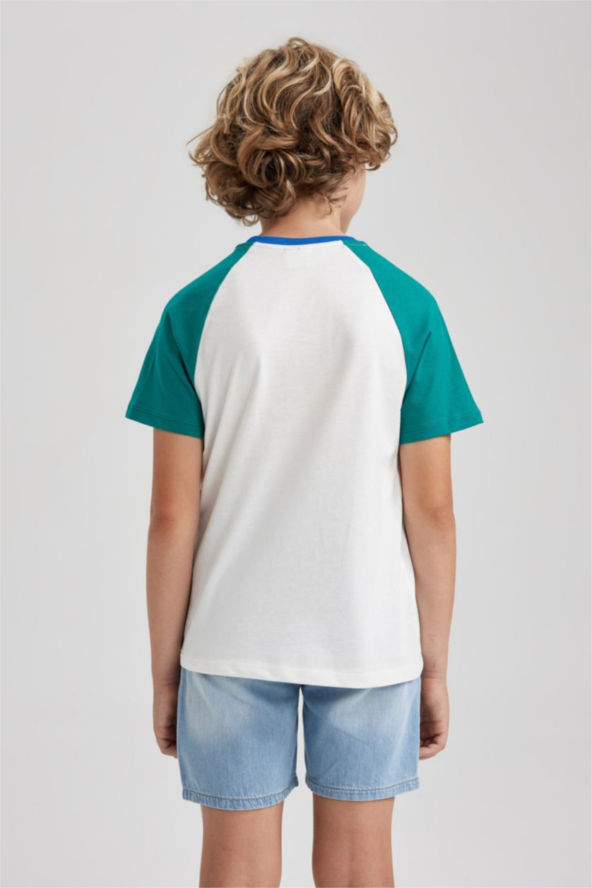 Мальчики и подростки Бежевый Футболка с принтом с круглым вырезом для мальчиков, Школьная коллекция