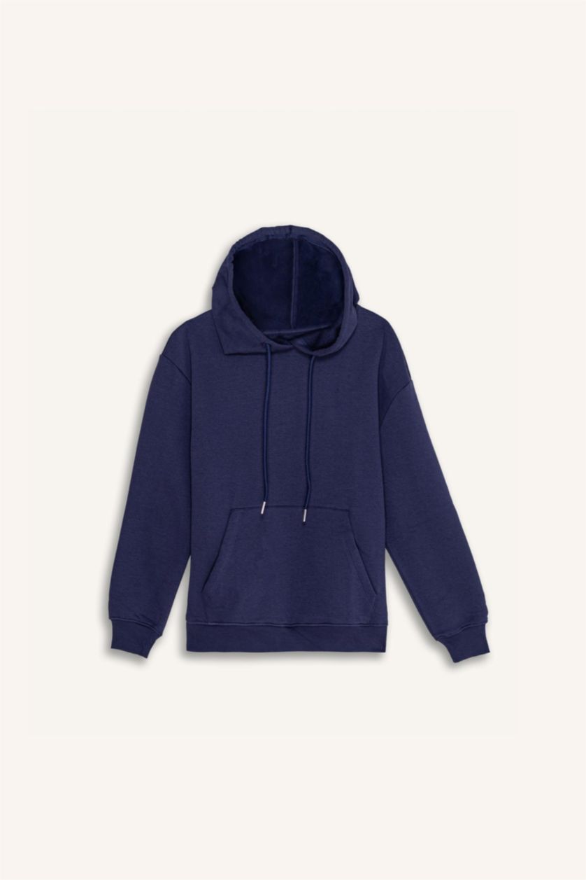 WOMAN NAVY Relax Fit Thick Sweatshirt Fabric Sweatshirt