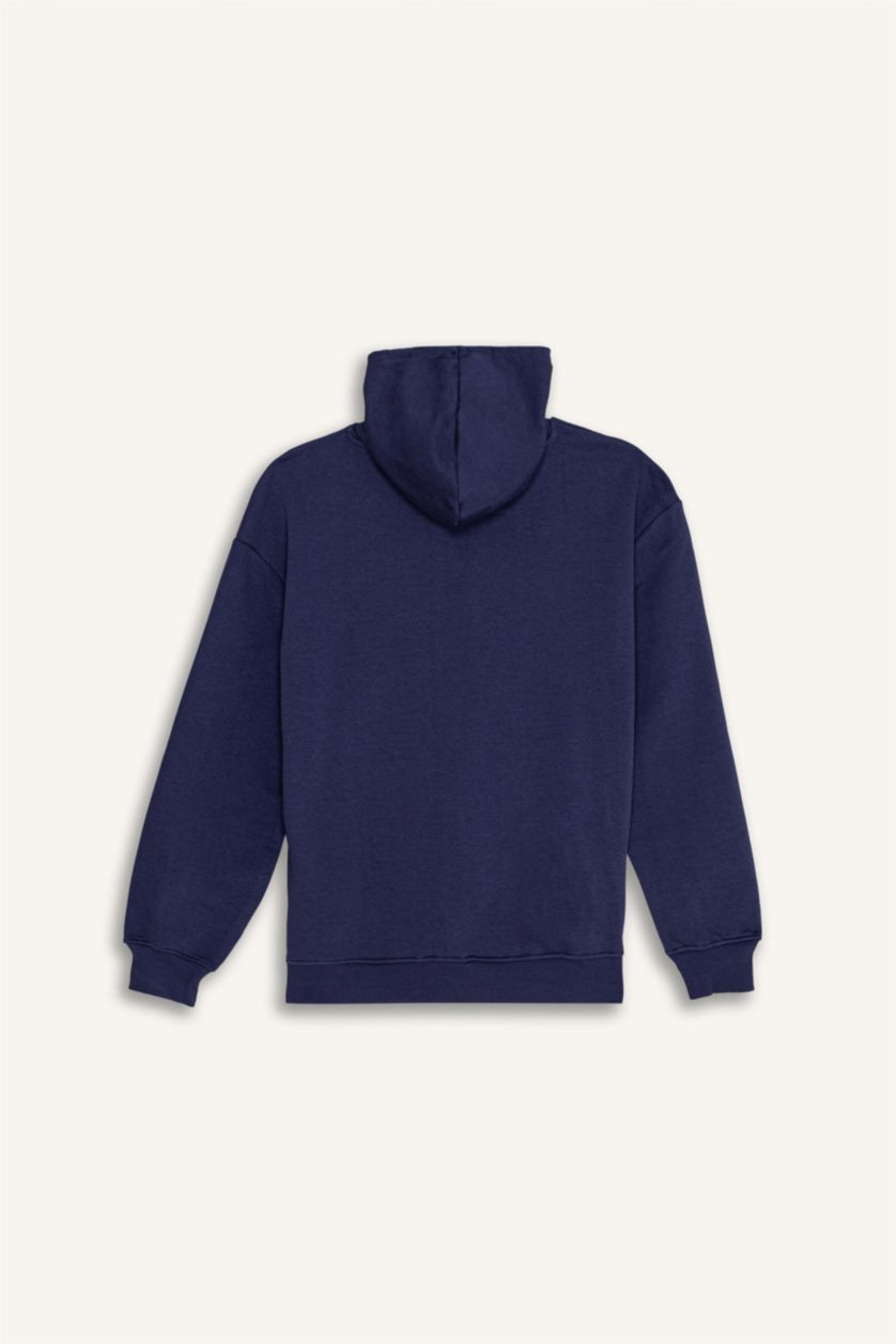 WOMAN NAVY Relax Fit Thick Sweatshirt Fabric Sweatshirt