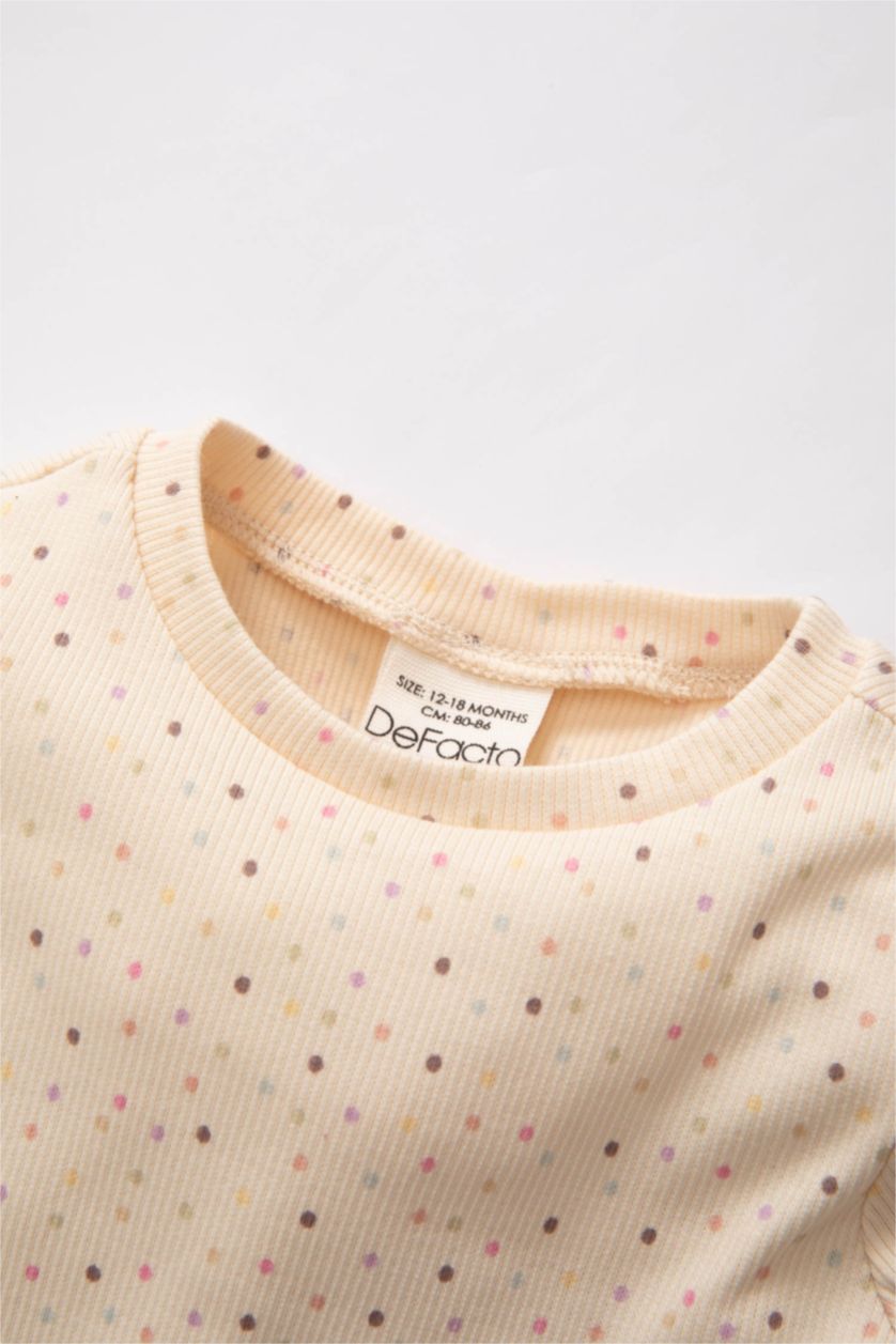 BÉBÉ FILLE Écru Ensemble Pyjama Velours Côtelé à Manches Longues à Pois pour Bébé Fille