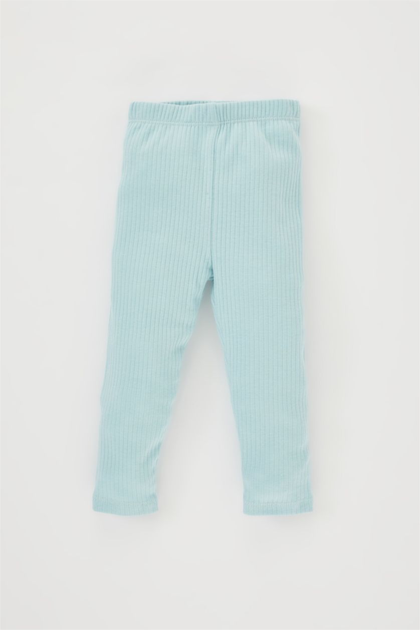 BABY GIRL Light Blue 2 piece Regular Fit Crew Neck Embroidered Knitted Pyjamas