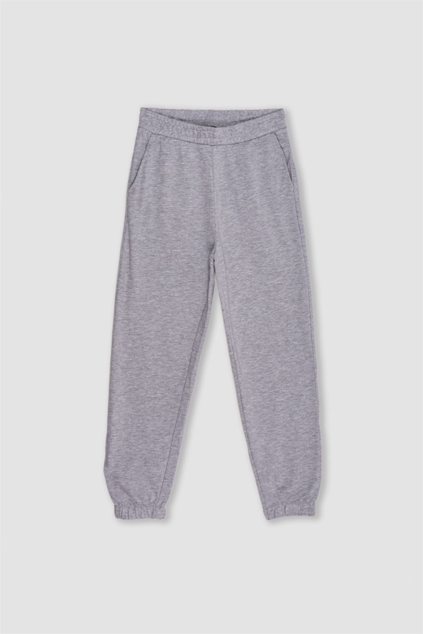 WOMAN Grey Melange Jogger Normal Waist Pants