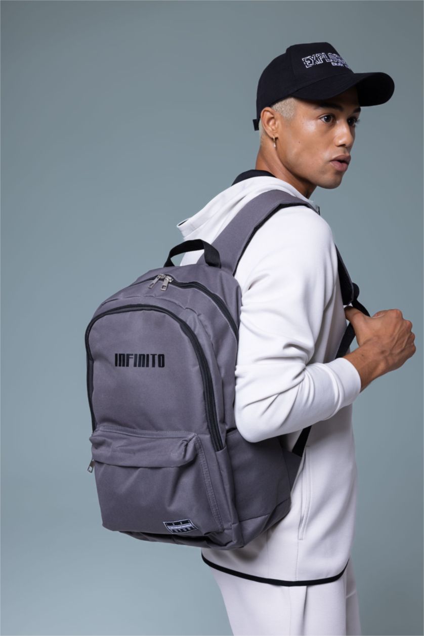 Erkek Gri Unisex Kendi Kendini Onaran Su Tutmayan Kumaş Okul Sırt Çantası