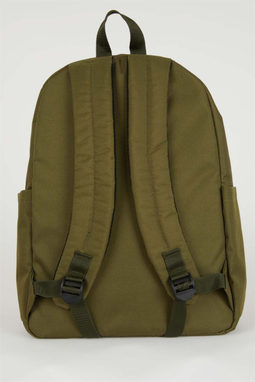 MAN Beige Unisex Waterproof Fabric School Backpack