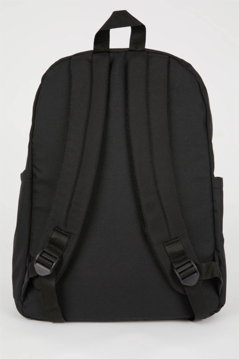 Erkek Çocuk - Genç Erkek Siyah Unisex Su Geçirmez Kumaş Okul Sırt Çantası