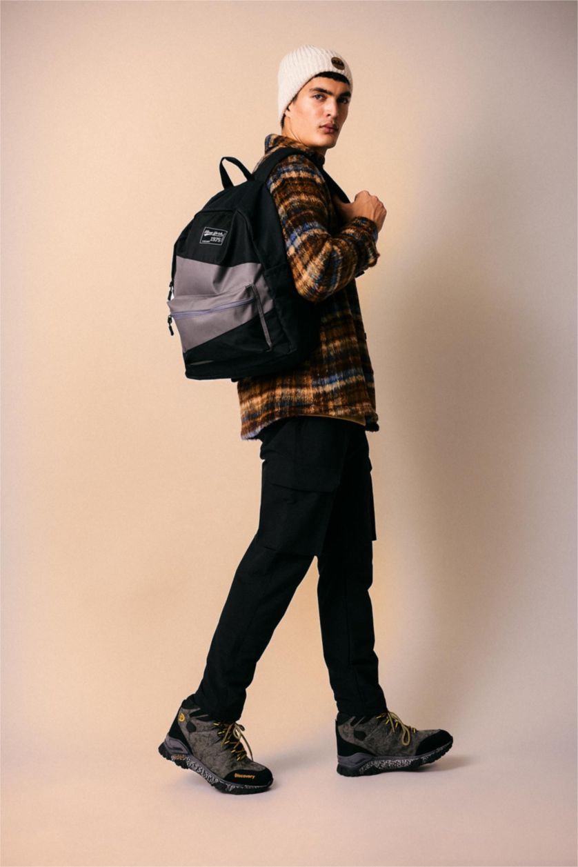 Erkek Çocuk - Genç Erkek Siyah Unisex Su Geçirmez Kumaş Okul Sırt Çantası