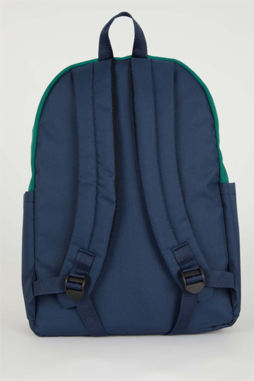 Erkek Çocuk - Genç Erkek Lacivert Unisex Su Geçirmez Kumaş Okul Sırt Çantası