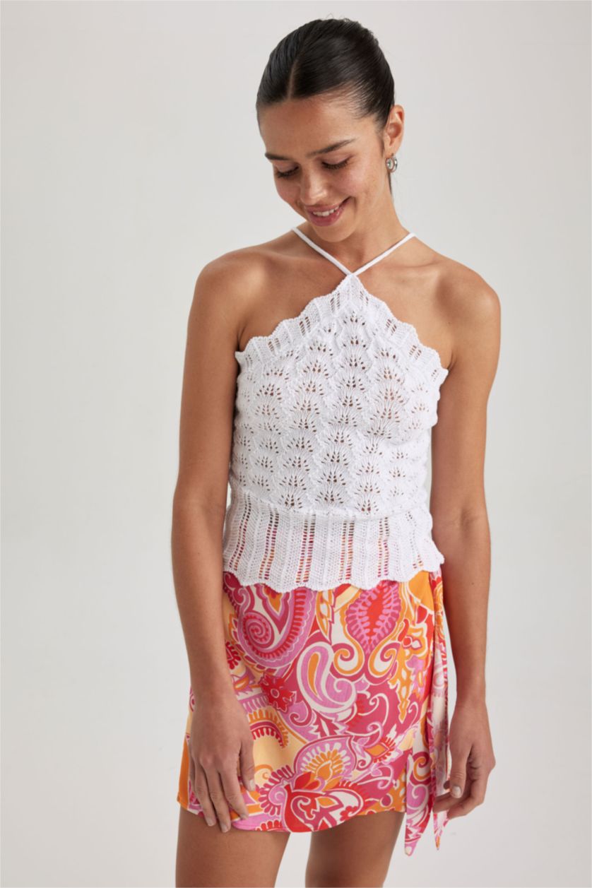 WOMAN White Fitted Lace Undershirt