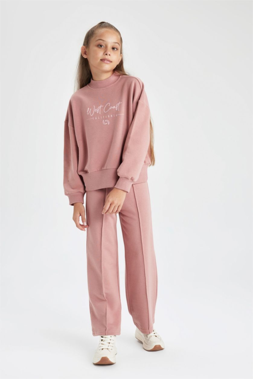 FILLES Bordeaux Ensemble En Tricot Tissu Sweat Épais 2 Fille