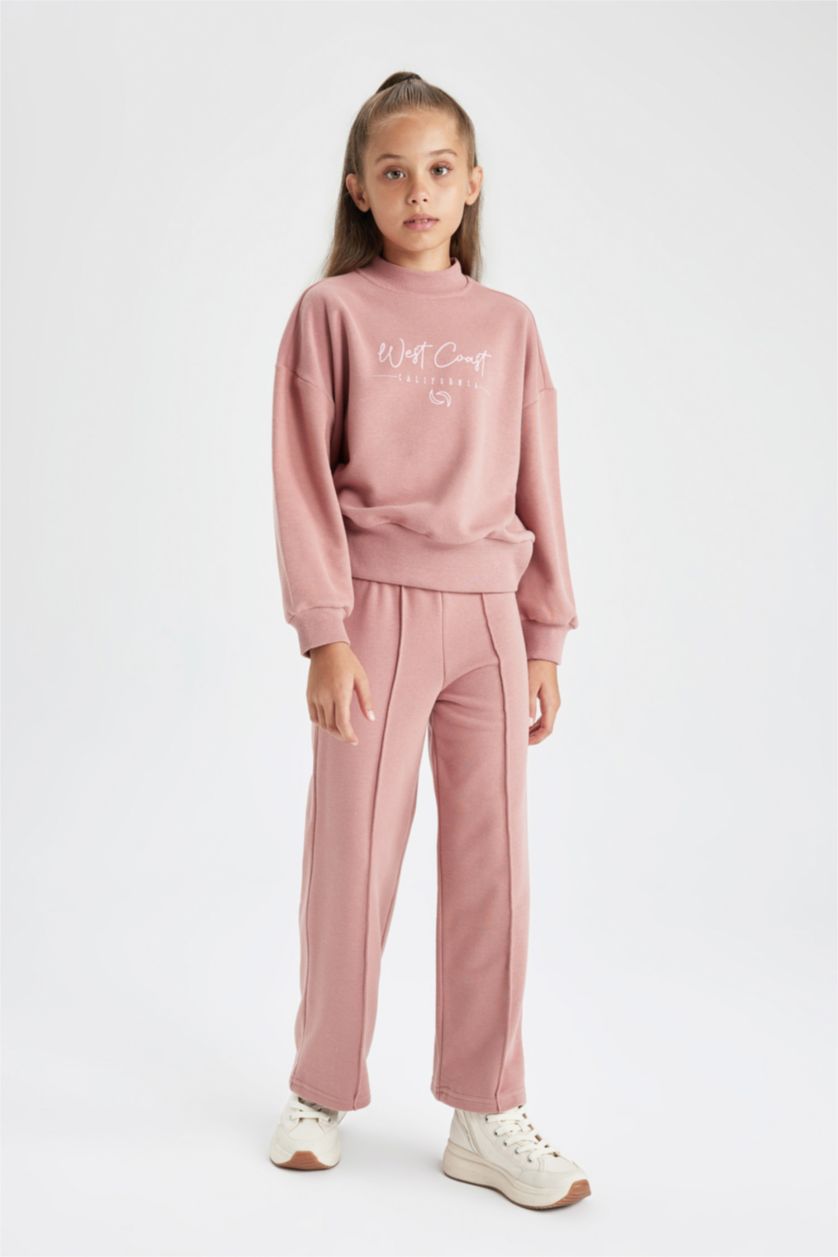 FILLES Bordeaux Ensemble En Tricot Tissu Sweat Épais 2 Fille