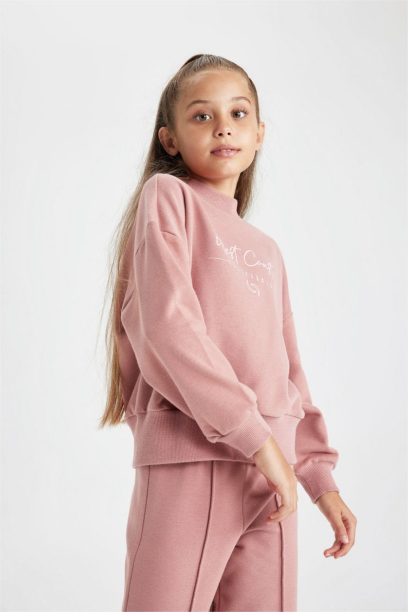 FILLES Bordeaux Ensemble En Tricot Tissu Sweat Épais 2 Fille