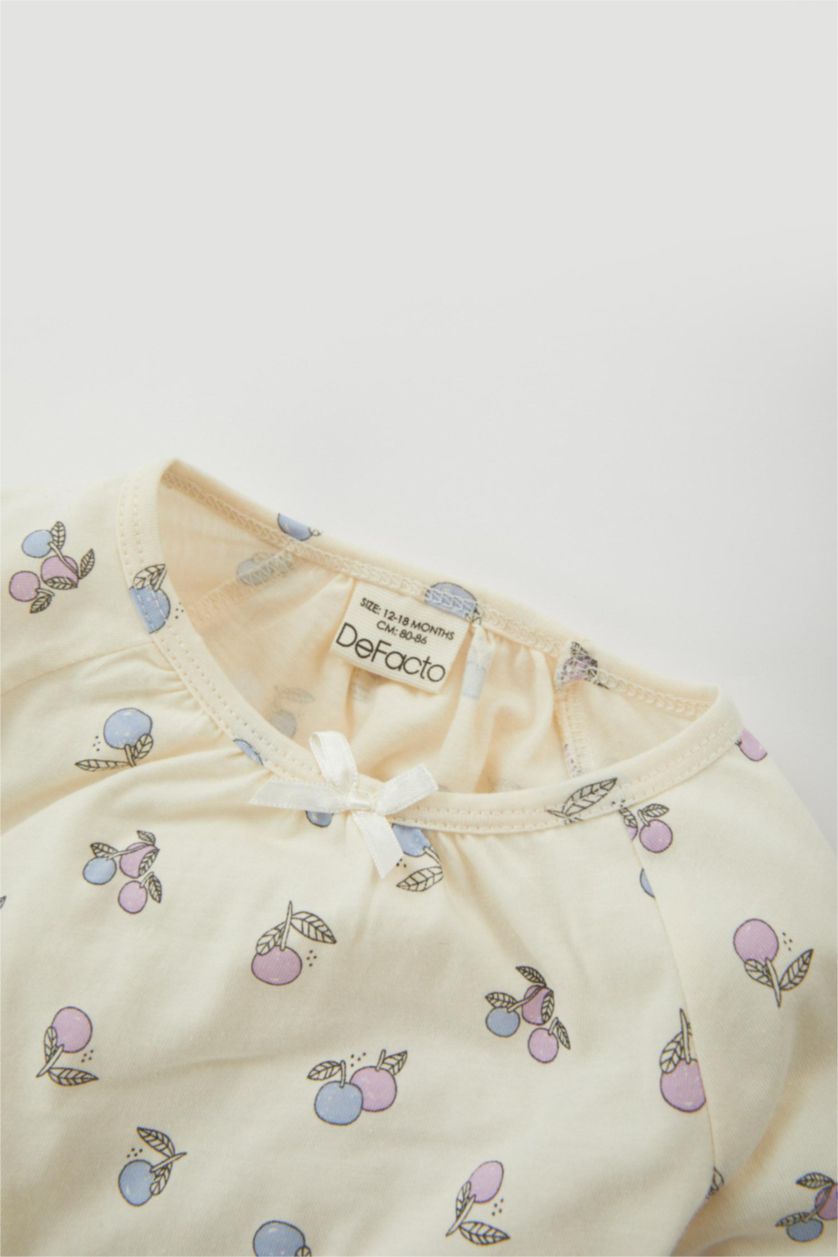 BÉBÉ FILLE Écru Ensemble Pyjama Coupe Régulière Col Rond Pour BéBé Fille  À Manches Longue - 2 Pièces