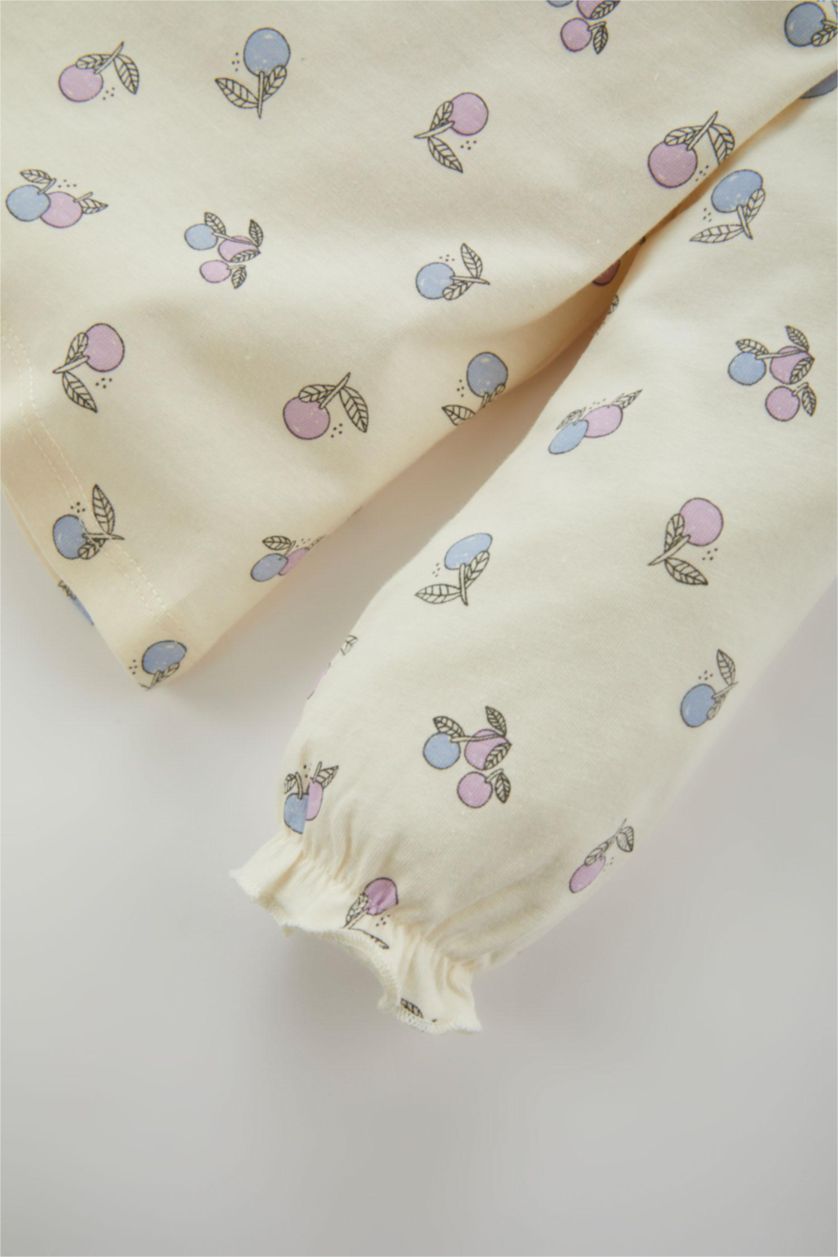 BÉBÉ FILLE Écru Ensemble Pyjama Coupe Régulière Col Rond Pour BéBé Fille  À Manches Longue - 2 Pièces