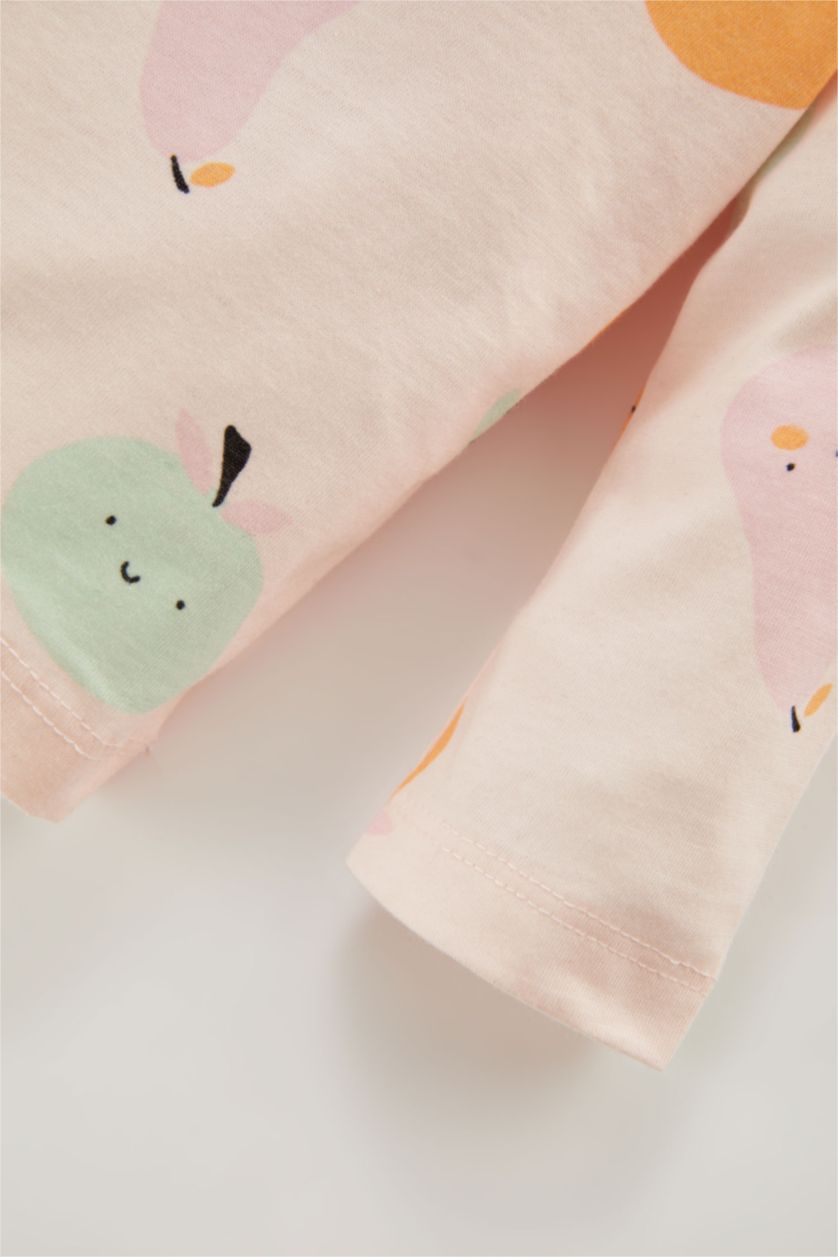 BÉBÉ FILLE Rose Pyjamas En Tricot Col Ras Du Cou Fruit Manche Longue 4 BéBé Fille