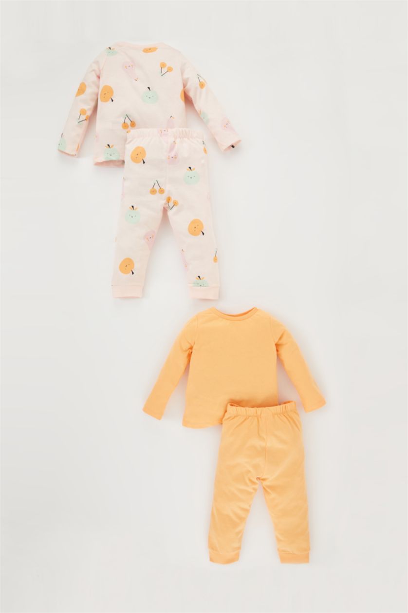 BÉBÉ FILLE Rose Pyjamas En Tricot Col Ras Du Cou Fruit Manche Longue 4 BéBé Fille