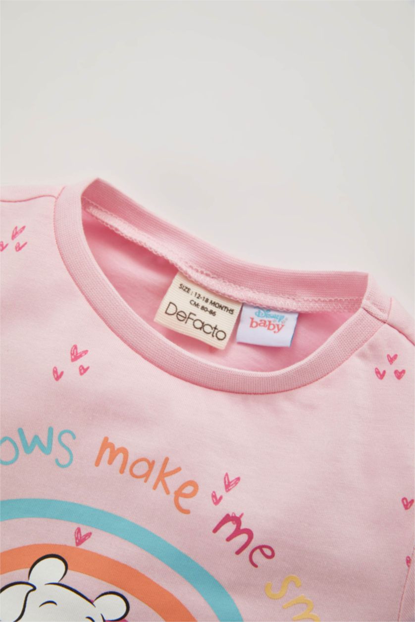 BÉBÉ FILLE Rose Ensemble Pyjama Coupe Régulière Imprimé Winnie The Pooh Col Rond à Manches Longues Pour BéBé Fille - 2 Pièces