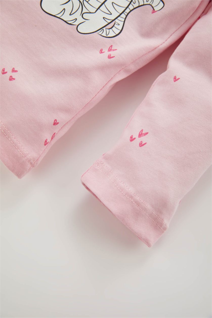 BÉBÉ FILLE Rose Ensemble Pyjama Coupe Régulière Imprimé Winnie The Pooh Col Rond à Manches Longues Pour BéBé Fille - 2 Pièces