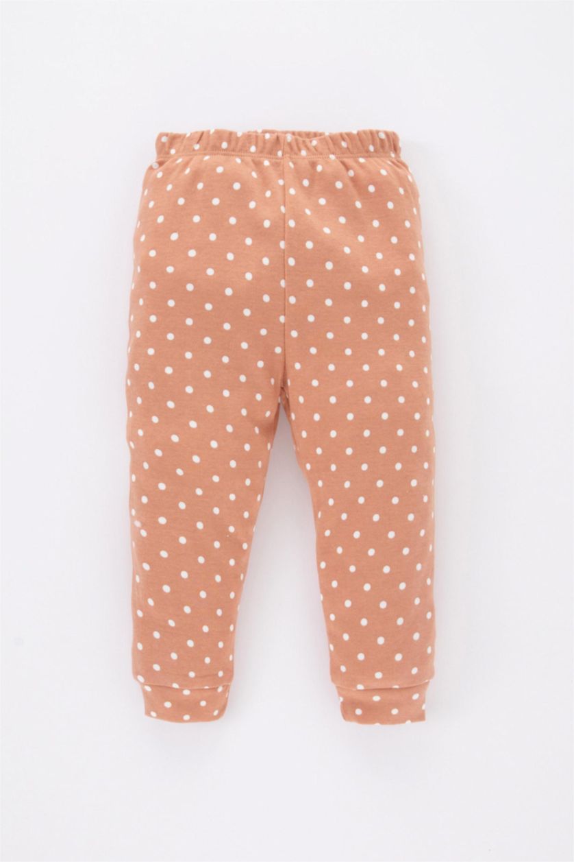 BÉBÉ FILLE Marron Clair Ensemble Pyjama Coupe Régulière Col Rond Pointé à Manches Longues Pour BéBé Fille - 2 Pièces