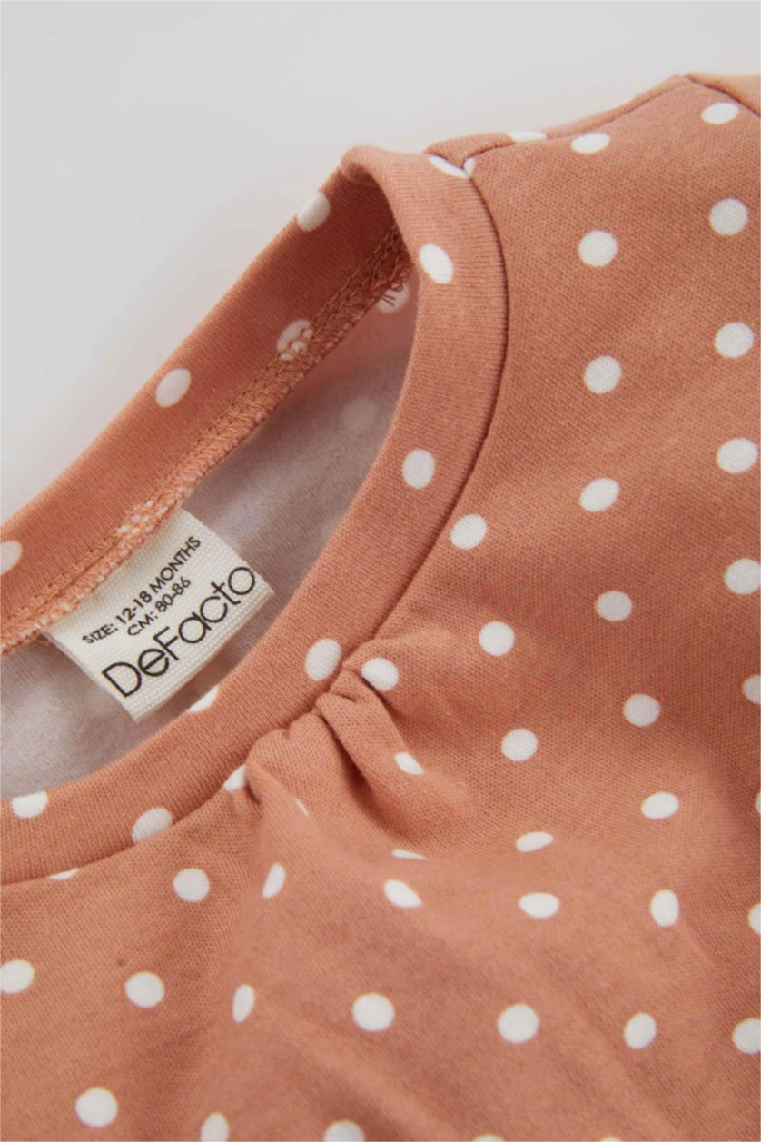 BÉBÉ FILLE Marron Clair Ensemble Pyjama Coupe Régulière Col Rond Pointé à Manches Longues Pour BéBé Fille - 2 Pièces