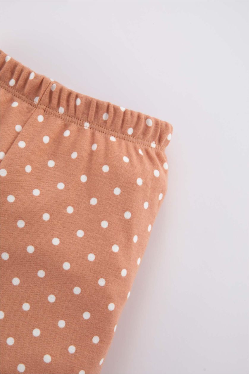 BÉBÉ FILLE Marron Clair Ensemble Pyjama Coupe Régulière Col Rond Pointé à Manches Longues Pour BéBé Fille - 2 Pièces