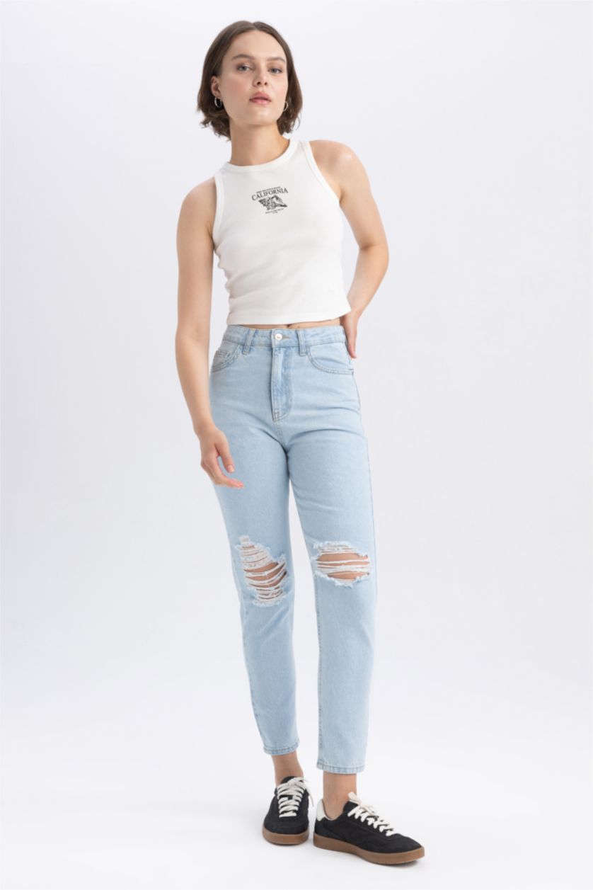 Woman Light Blue Lina Comfort Fit High Waist Skinny Leg Jeans