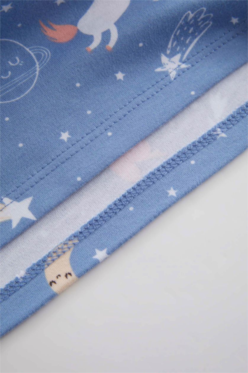 BABY GIRL Blue 2 piece Regular Fit Crew Neck Knitted Pyjamas