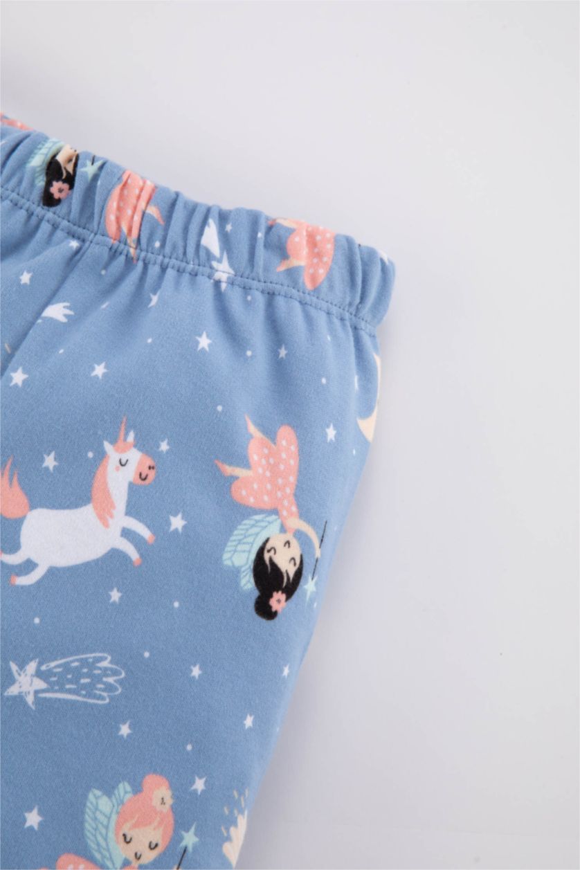 BABY GIRL Blue 2 piece Regular Fit Crew Neck Knitted Pyjamas