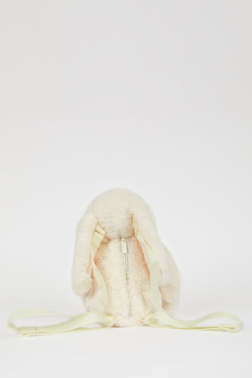 Kız Çocuk - Genç Kız Bej Pelüş Sırt Çantası Kız Çocuk