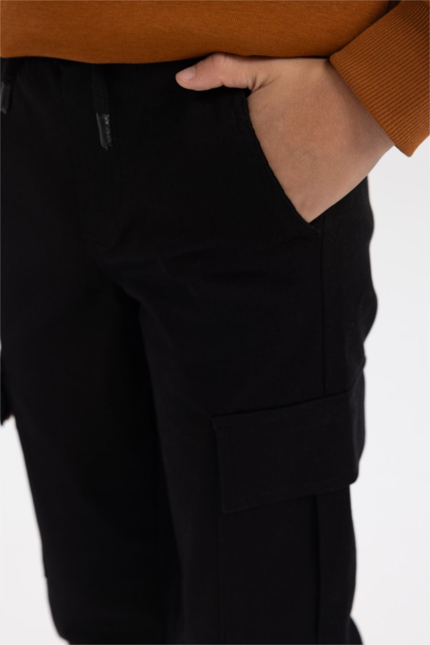 أولادي أسود بنطلون اولادي كارجو جوجر جبردين بجيب كارجو