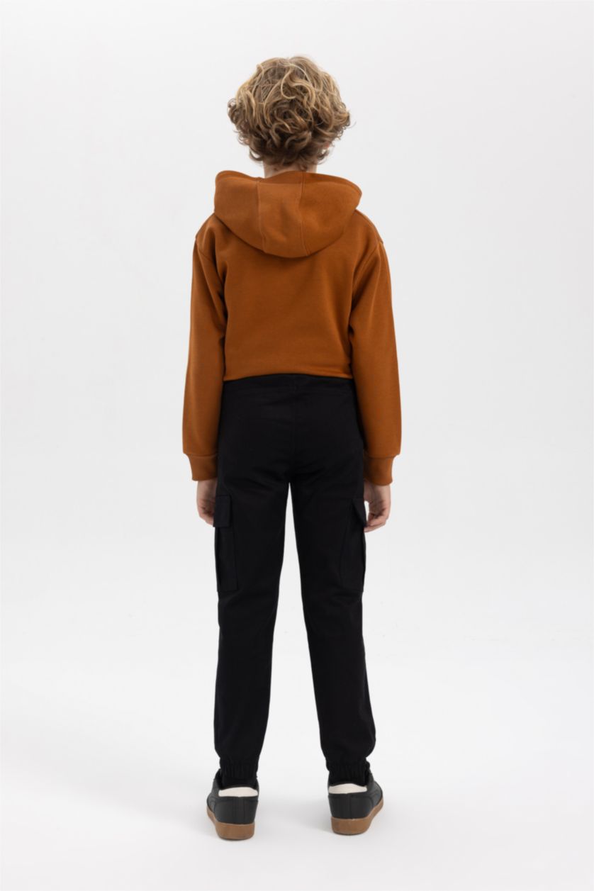 أولادي أسود بنطلون اولادي كارجو جوجر جبردين بجيب كارجو