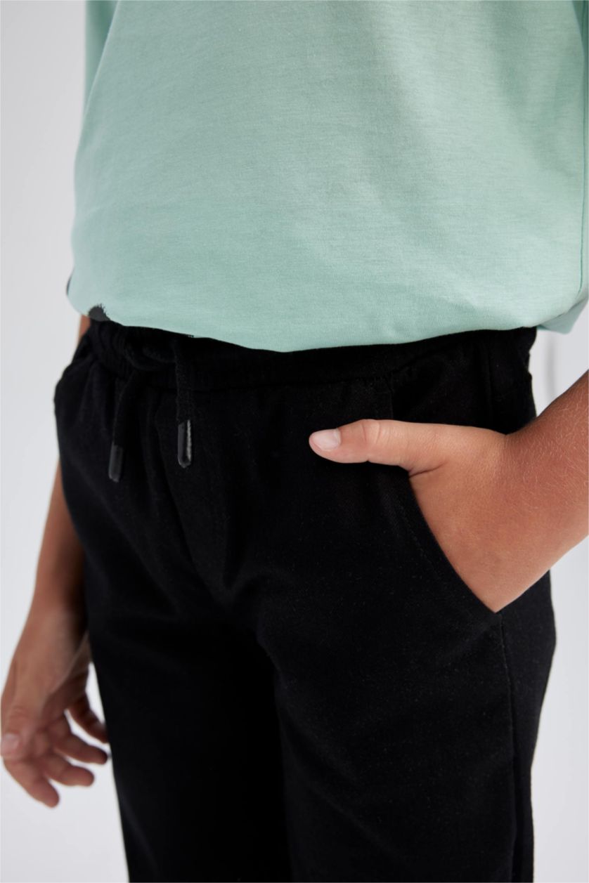 BOYS & TEENS Black Boy Jogger Jogger Foot Gabardine Trousers