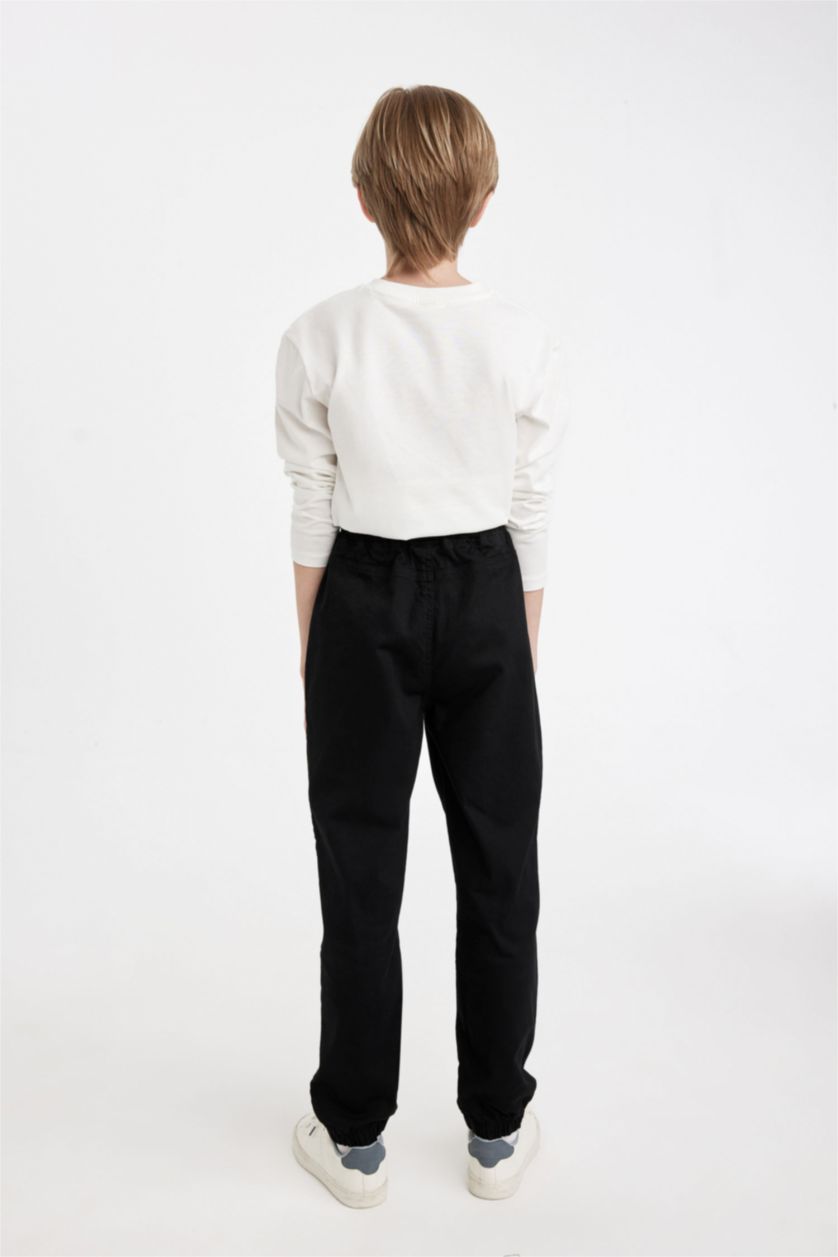 BOYS & TEENS Black Boy Jogger Gabardine Trousers