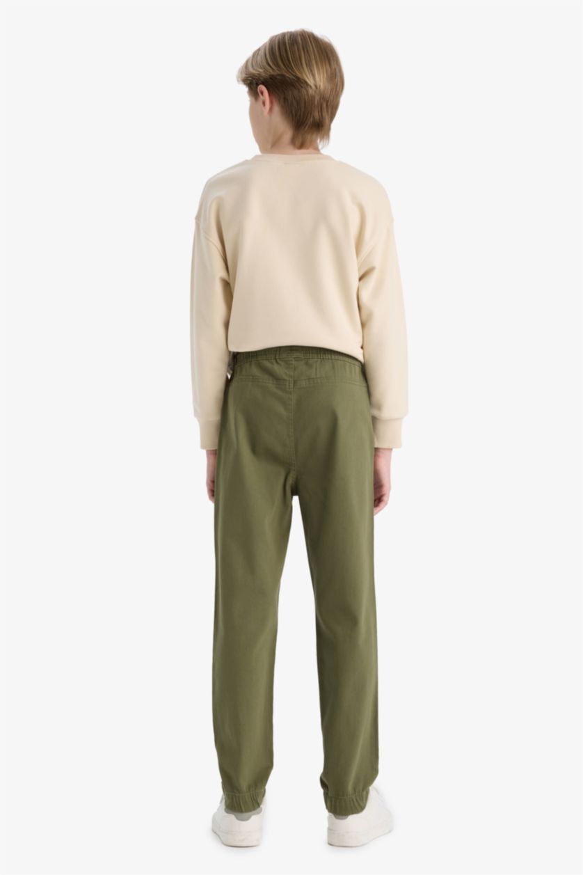 GARÇONS Kaki Pantalon en gabardine Coupe jogger fit pour garçon