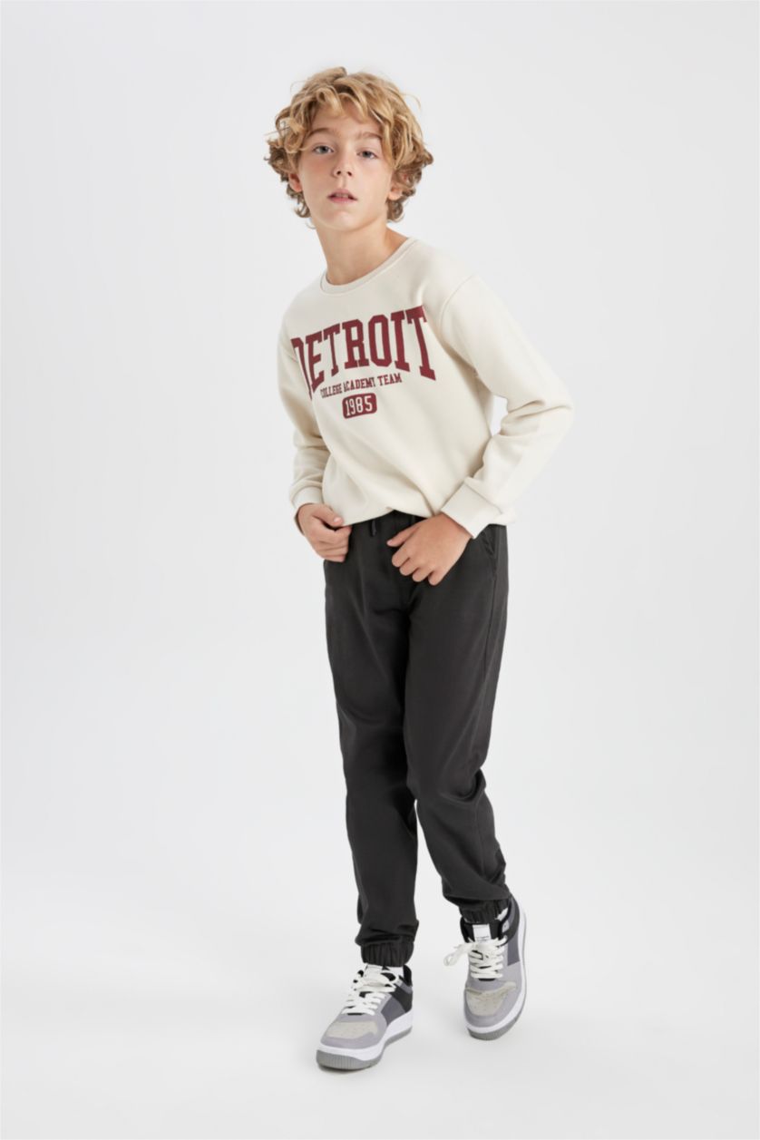 BOYS & TEENS Anthracite Boy Jogger Leg Gabardine Trousers