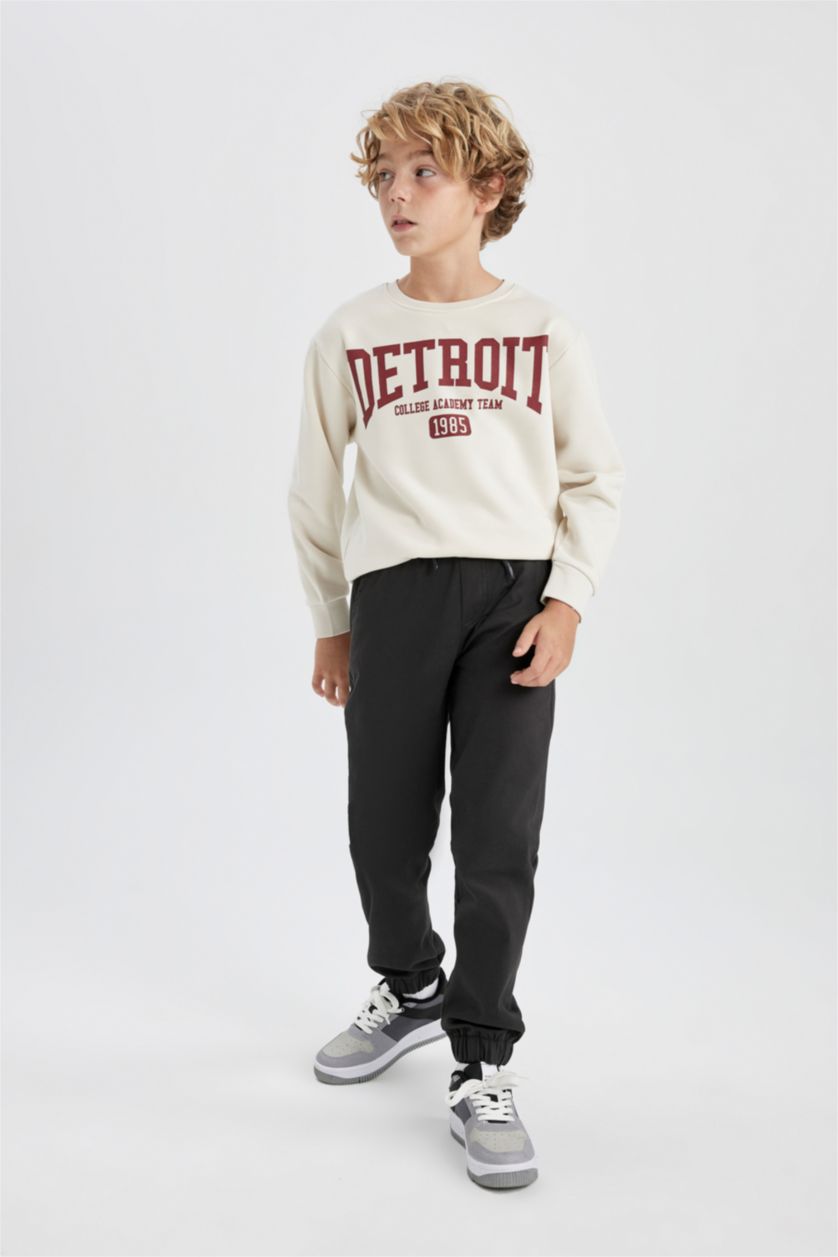 BOYS & TEENS Anthracite Boy Jogger Leg Gabardine Trousers
