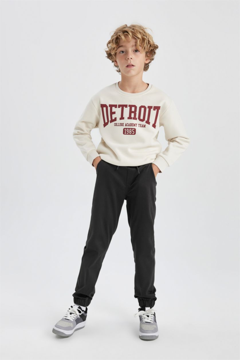 BOYS & TEENS Anthracite Boy Jogger Leg Gabardine Trousers