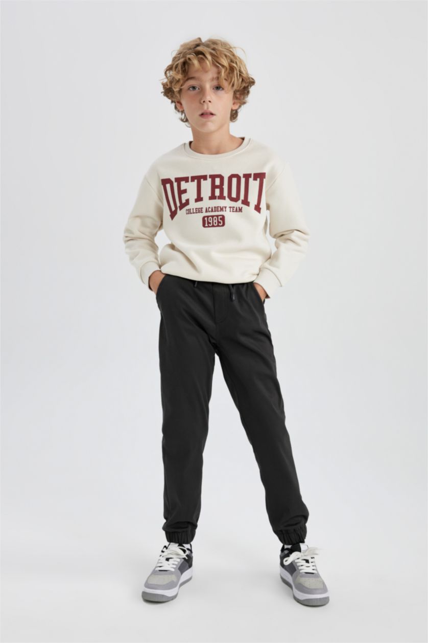 BOYS & TEENS Anthracite Boy Jogger Leg Gabardine Trousers