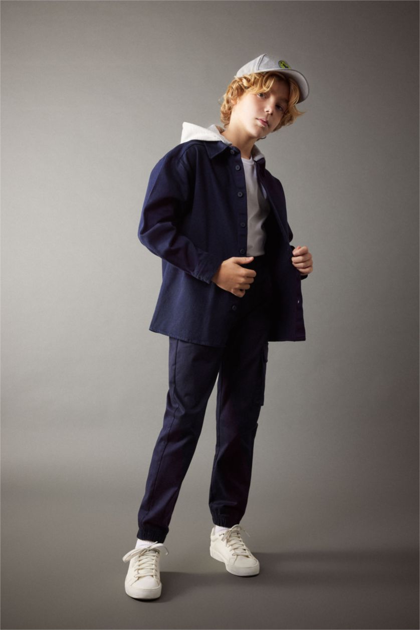 GARÇONS Marin Chemise Oversize à Capuche À Manches Longues En Tricot pour Garçon