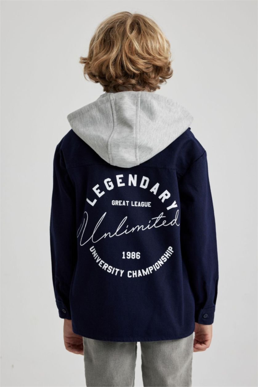 GARÇONS Marin Chemise Oversize à Capuche À Manches Longues En Tricot pour Garçon