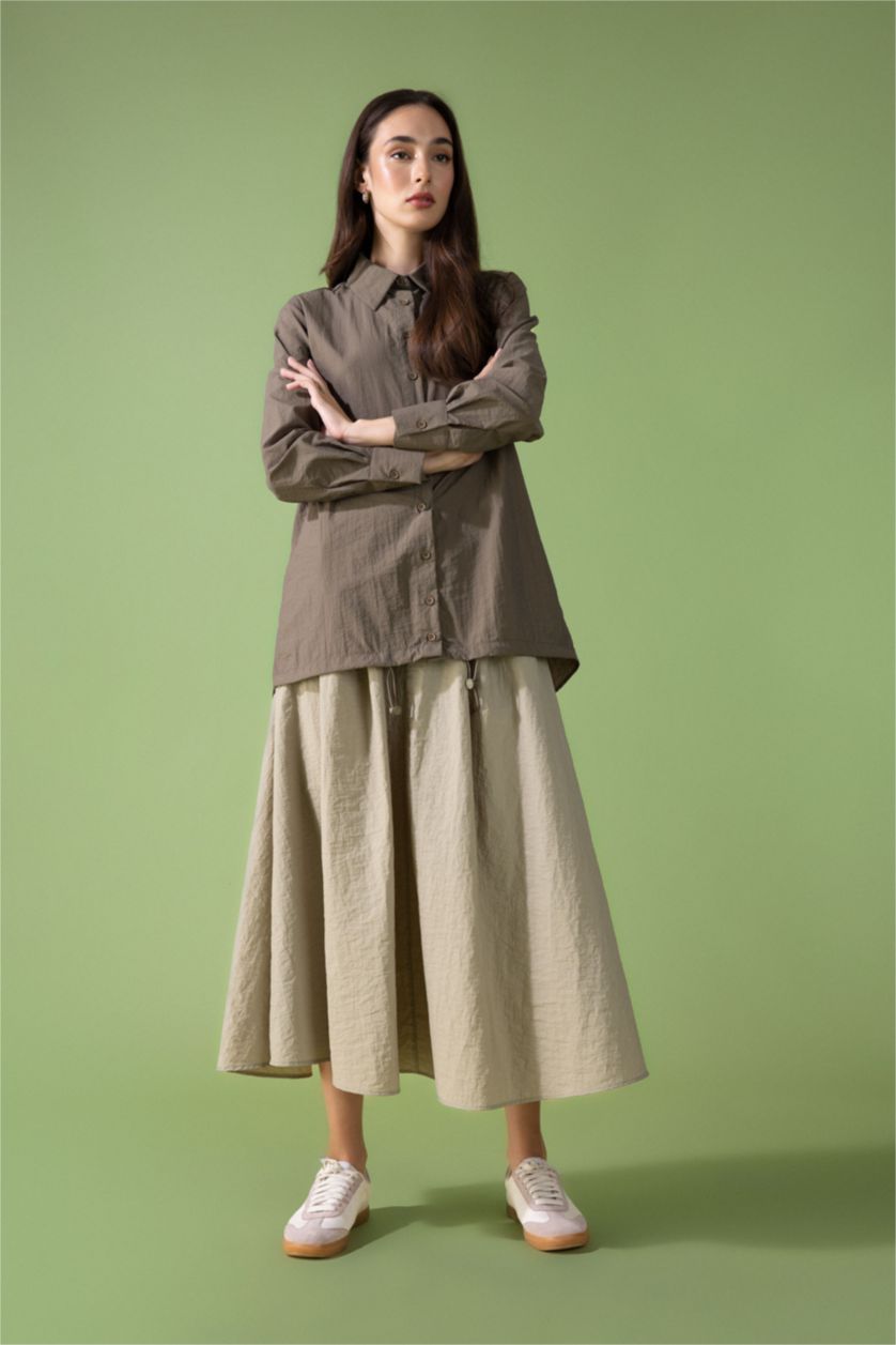 WOMAN Light Khaki A Cut Skirt