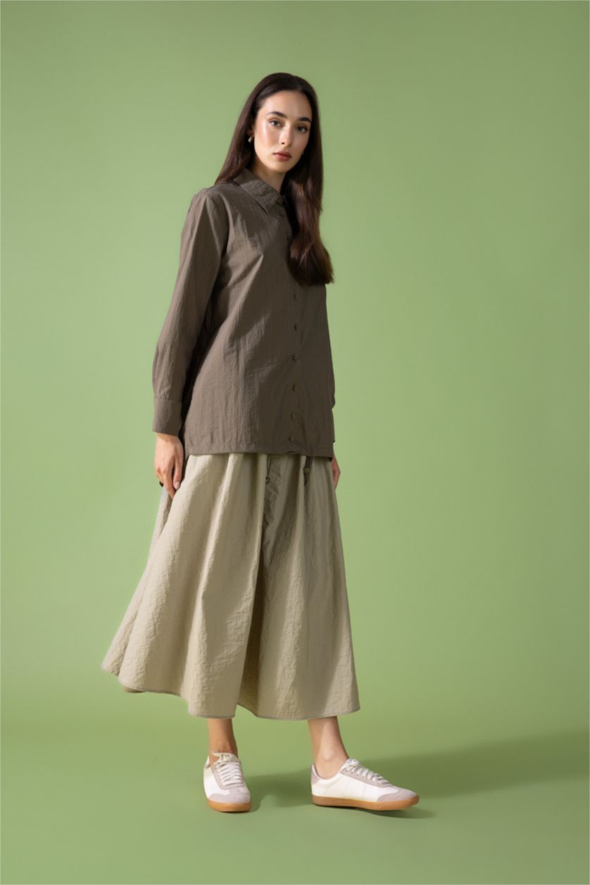 WOMAN Light Khaki A Cut Skirt