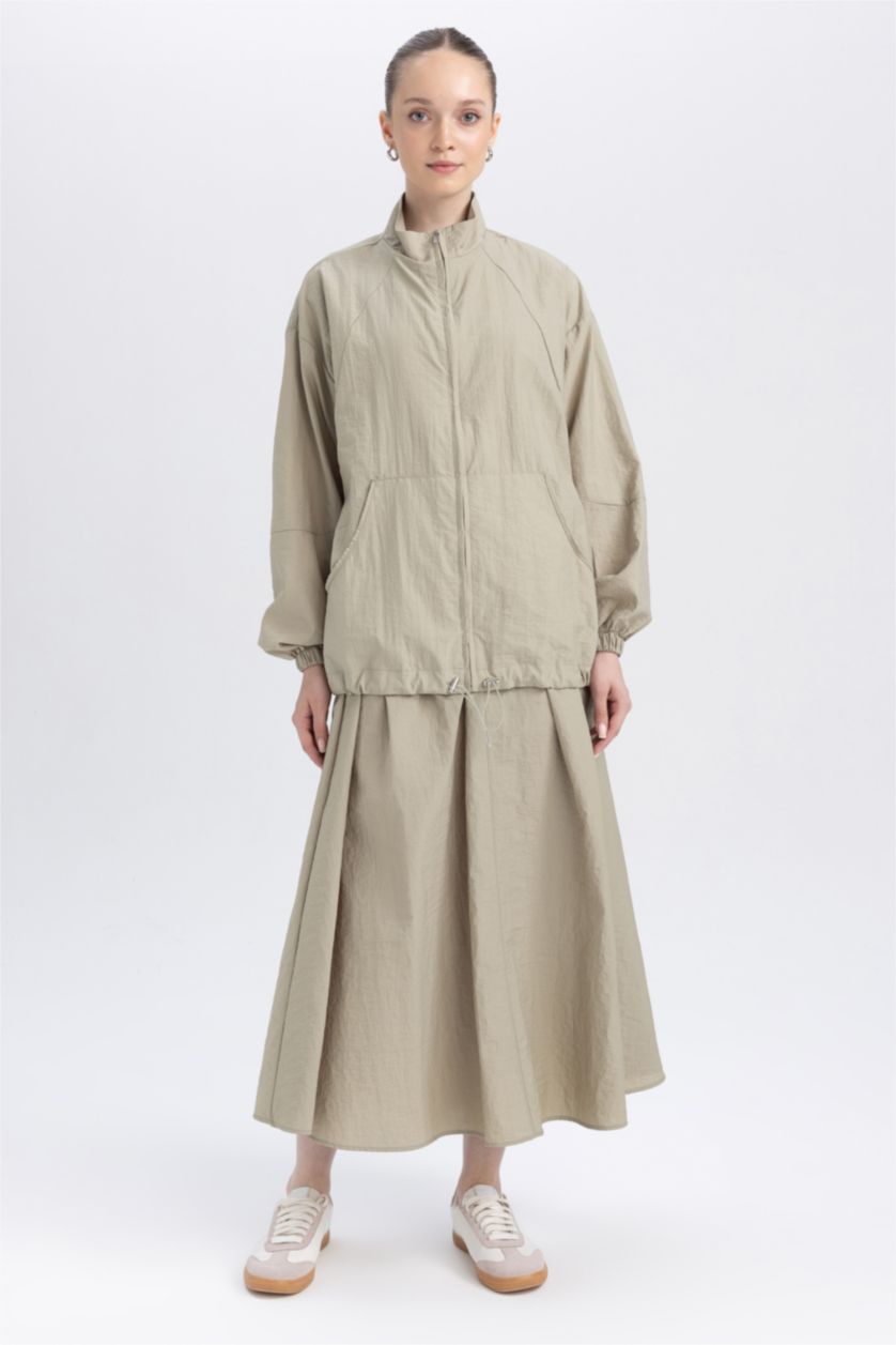 WOMAN Light Khaki A Cut Skirt