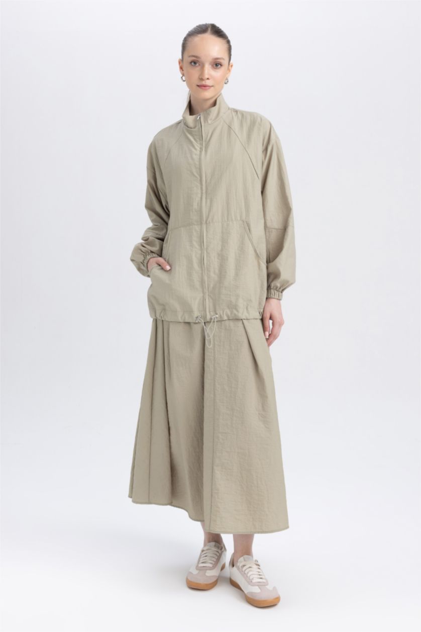 WOMAN Light Khaki A Cut Skirt