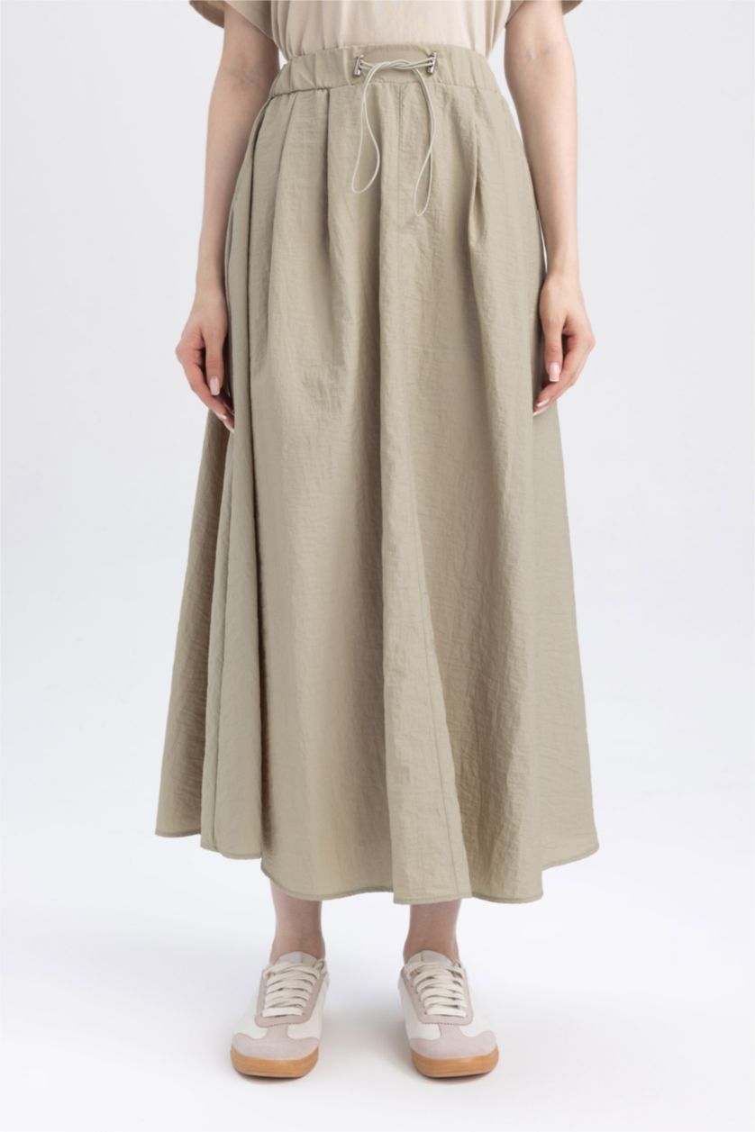 WOMAN Light Khaki A Cut Skirt