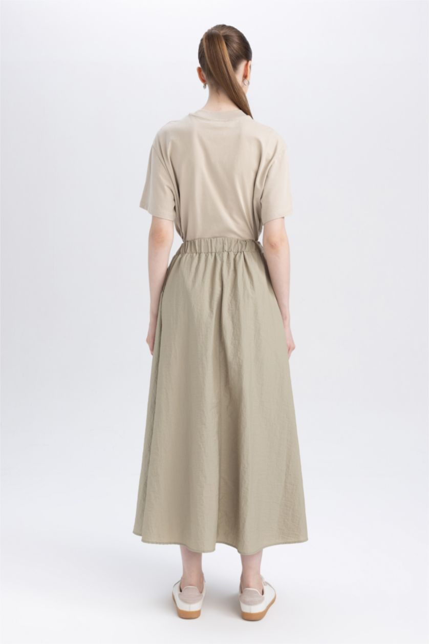 WOMAN Light Khaki A Cut Skirt