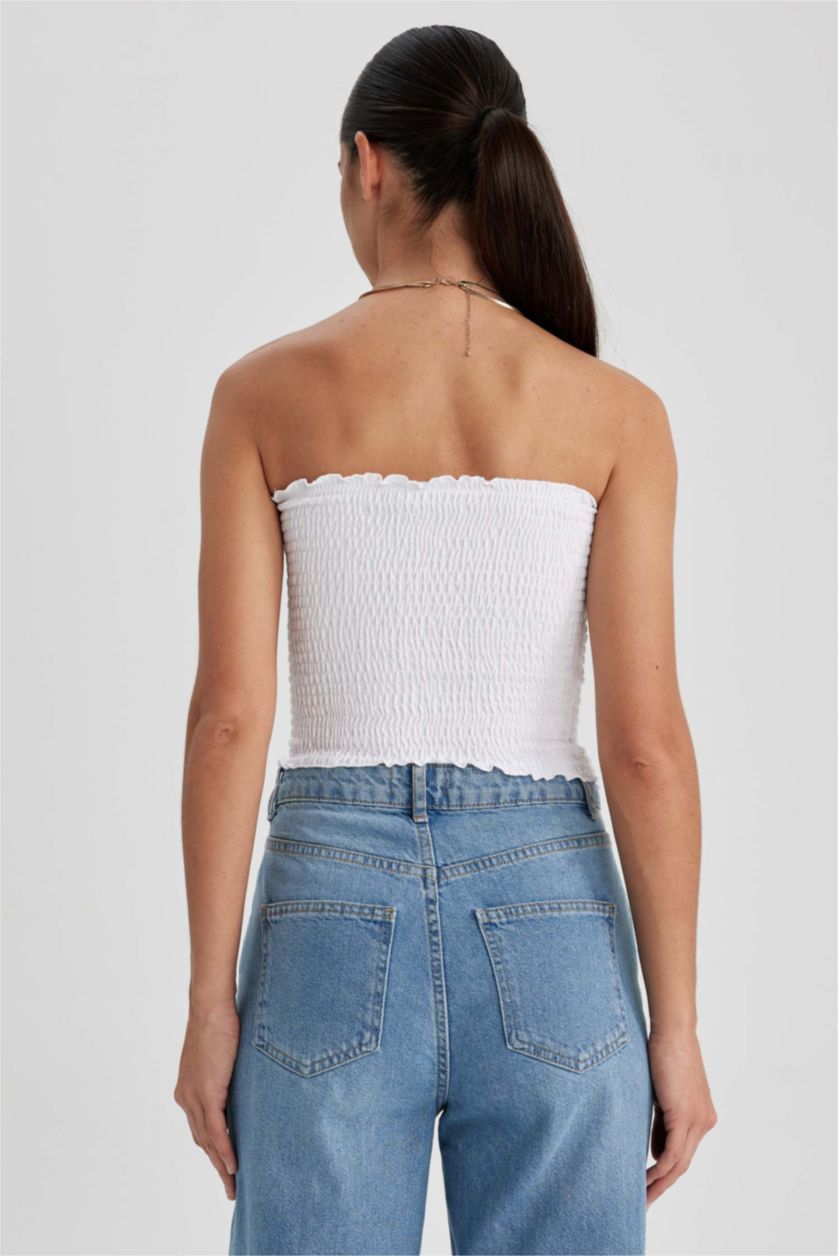 نساء أبيض فانيلة سليم فيت قطن بدون حمالات