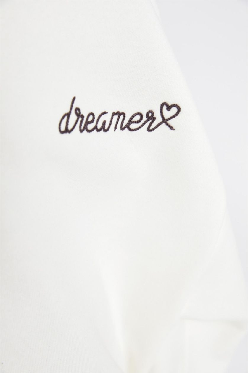 FILLES Écru Sweat-shirt Coupe Oversize Pour Fille