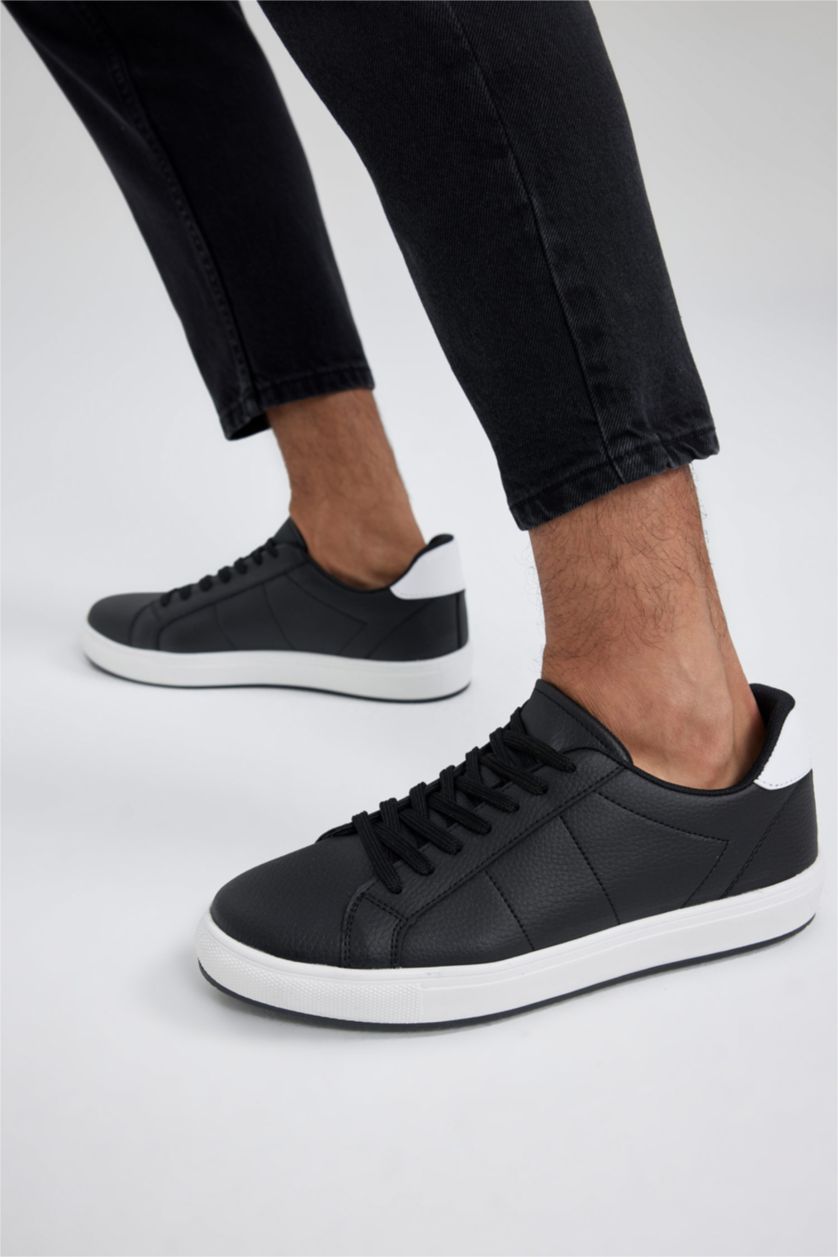 HOMME Noir Basket à Semelle Plate Pour Homme