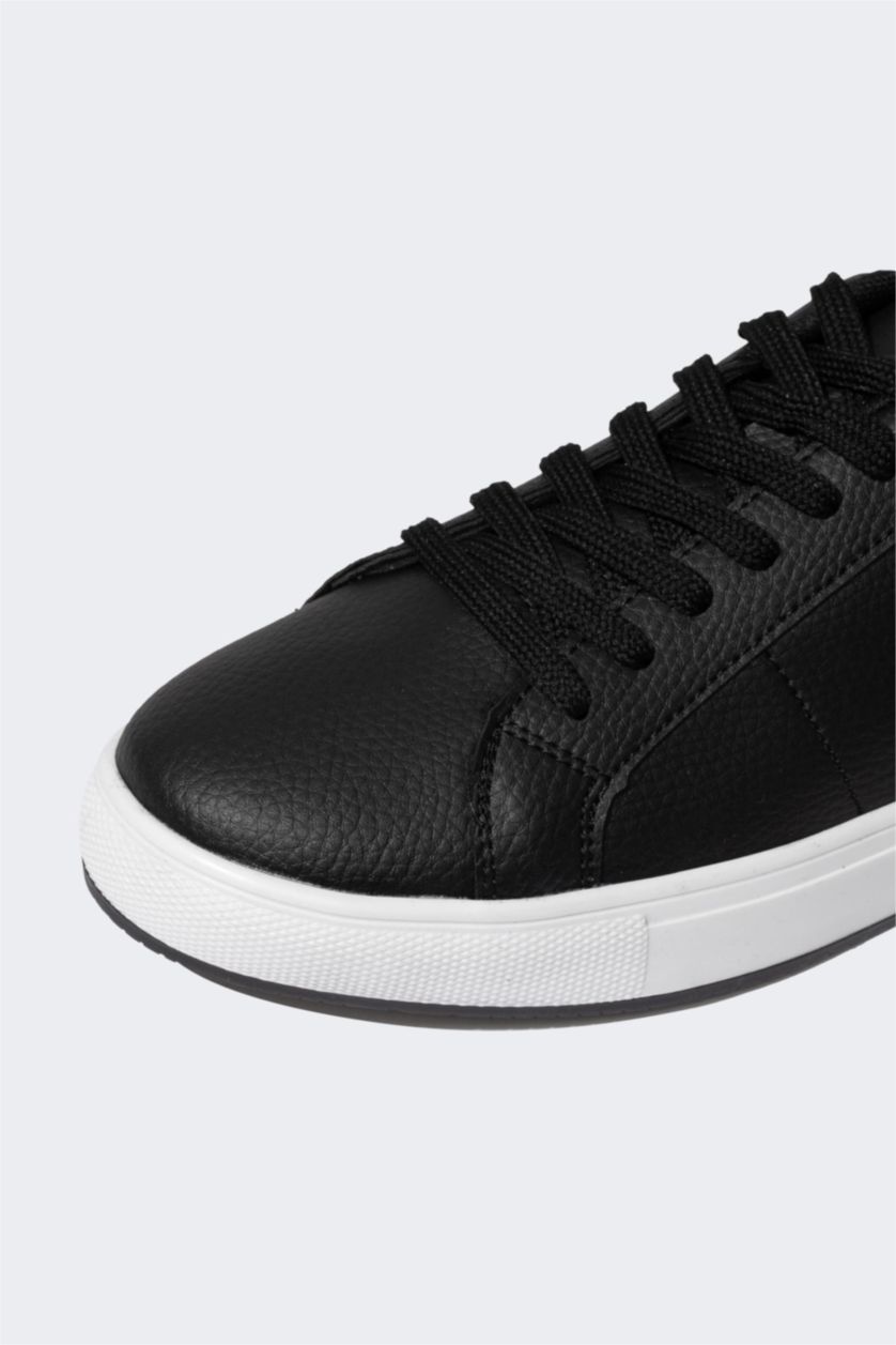 HOMME Noir Basket à Semelle Plate Pour Homme